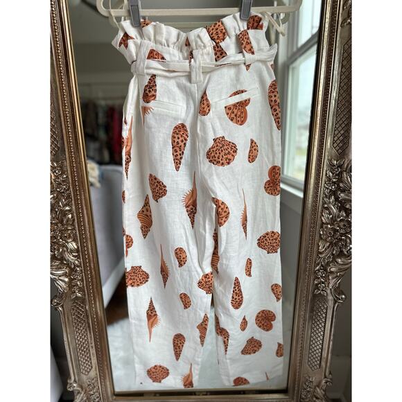 FARM RIO Leopard Shell Paper Bag Pants In Multi XS NEW NWT - Picture 6 of 10